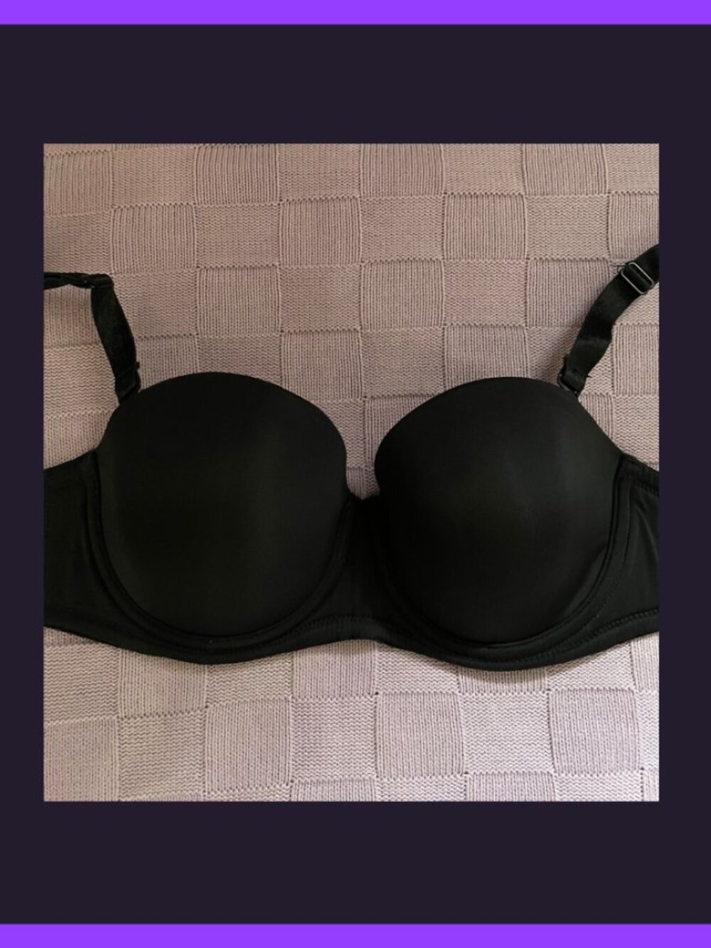 Black Balconette Bra 32D Convertible Strapless Underwire